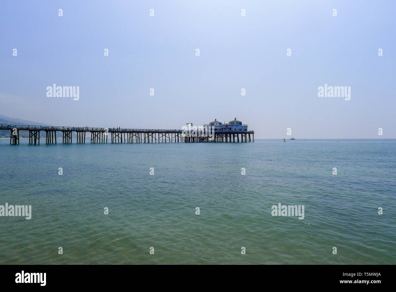 View on pier in Santa Barbara Stock Photo