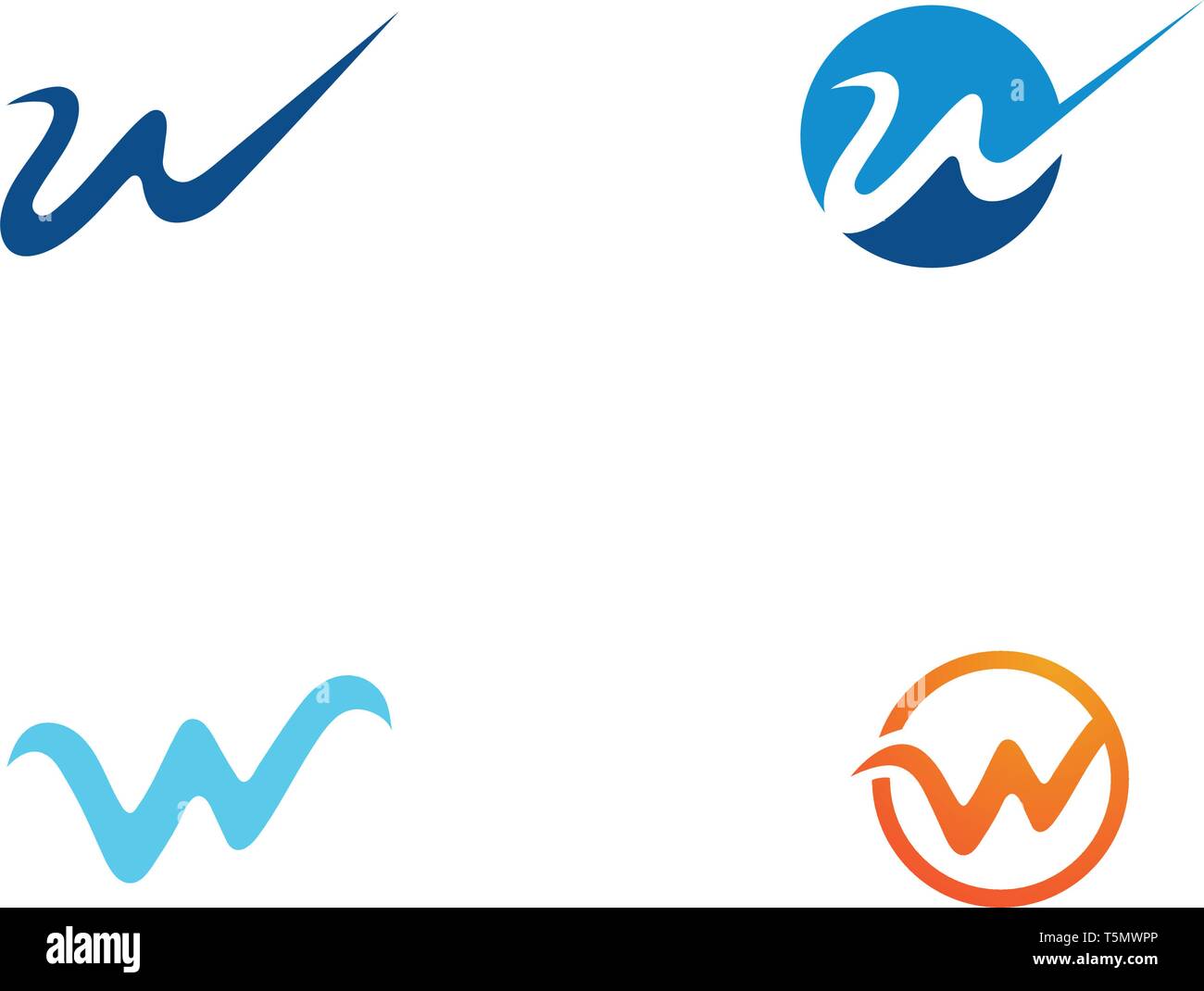 W logo and symbol business vector Stock Vector