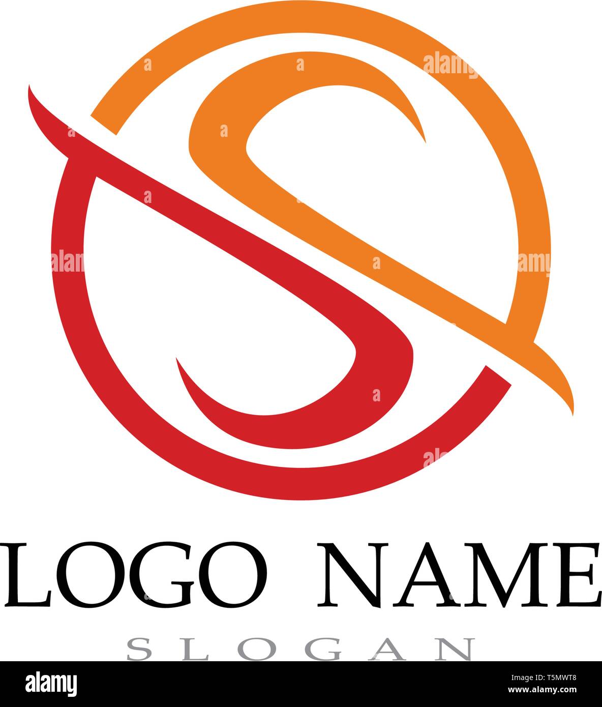 S logo vector line template fonts Stock Vector