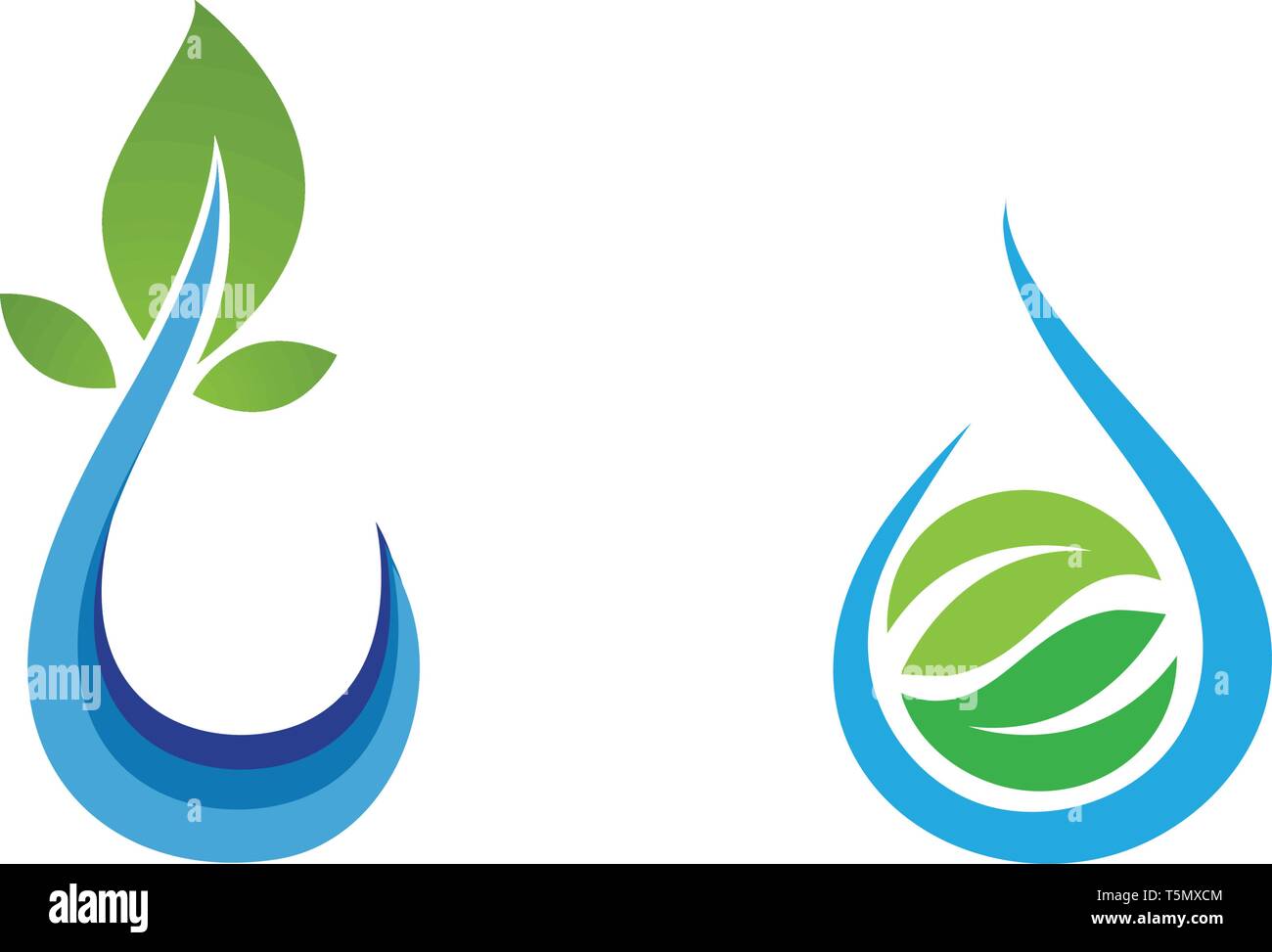Water drop and leaf Logo Template vector illustration design Stock ...