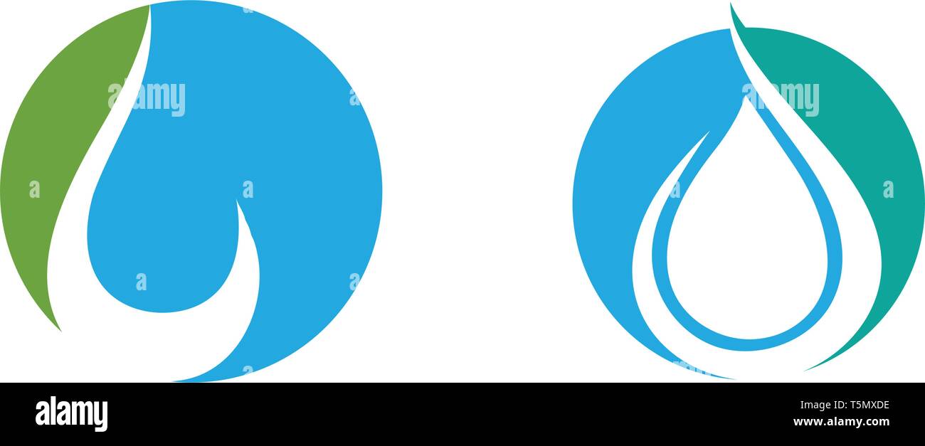 Water drop and leaf Logo Template vector illustration design Stock ...