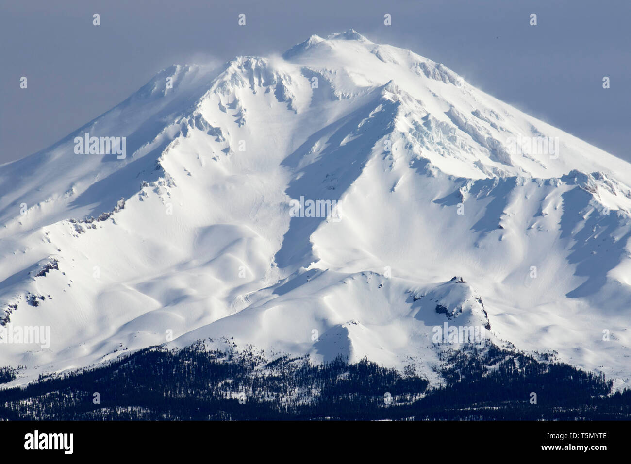 Mount Shasta from Vista Point, Castle Crags State Park, California Stock Photo