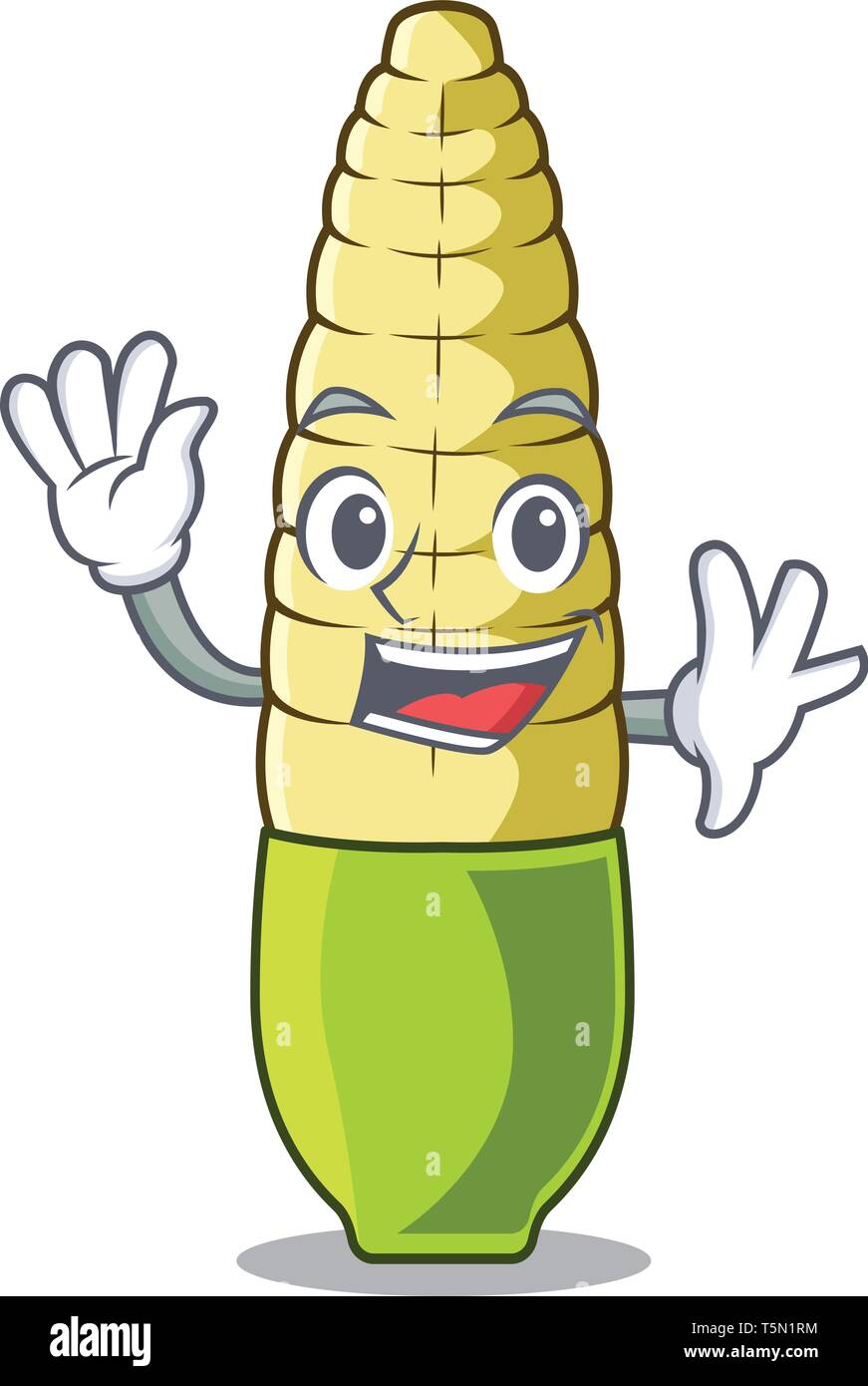 Waving Baby Corn Isolated With The Mascot Stock Vector Image & Art - Alamy