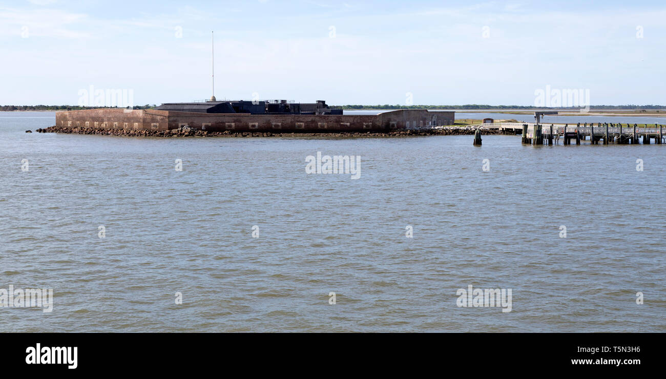 Fort Sumter National Monument near  Charleston, South Carolina, USA. The site is operated by the US National Park Service. Stock Photo