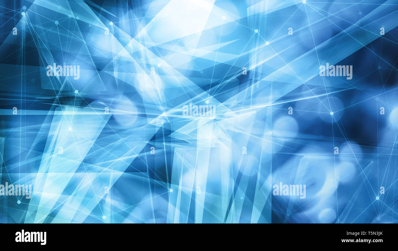 Deep learning digital world graphic blue backgrounds connected with lines Stock Photo