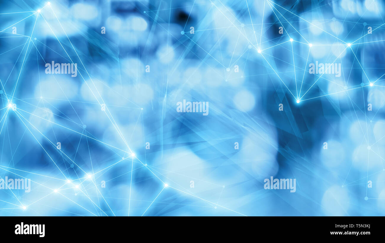 Cyber security world concept creative graphic backgrounds connected dot circles with lines Stock Photo