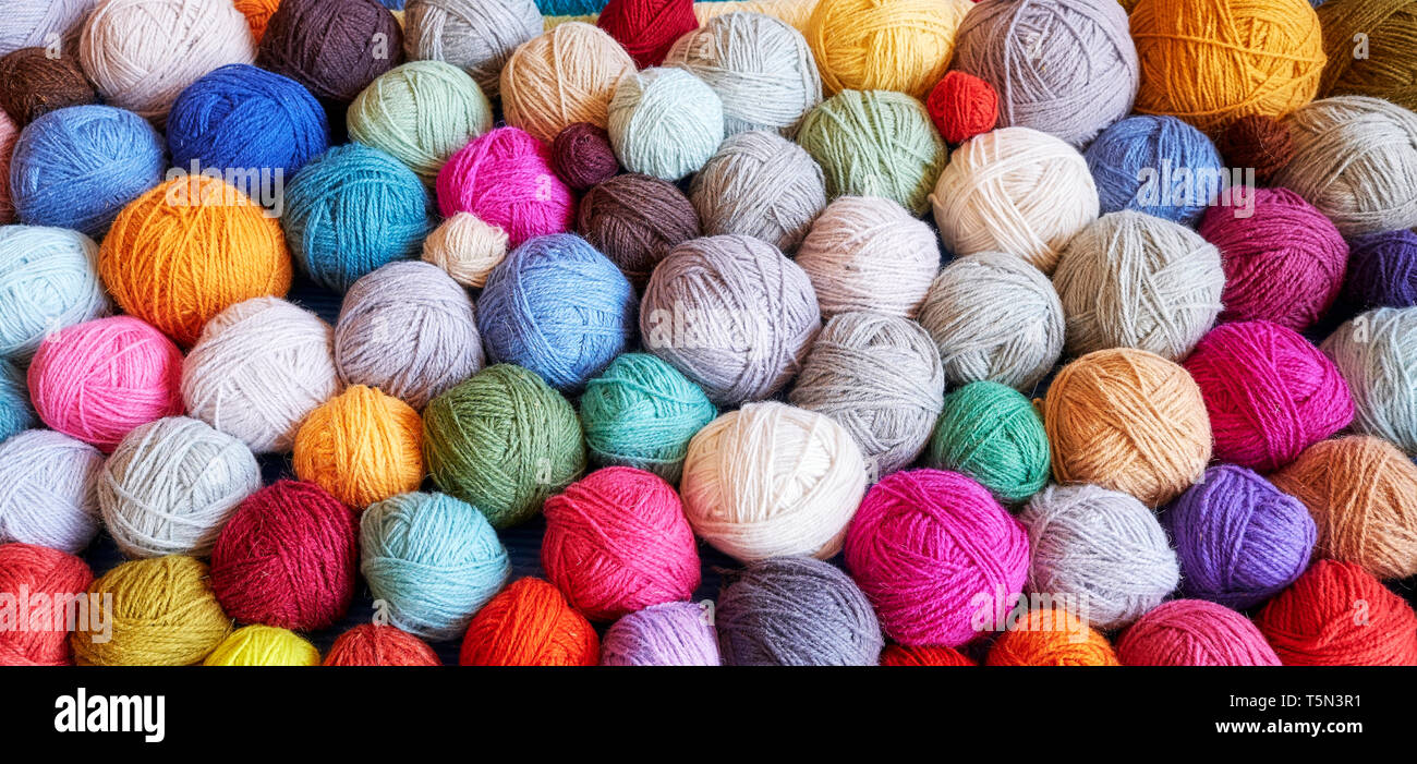 Balls of Colored Multicolored Yarn. Close Up of Yarn Balls. Knitting Shop  Center. a Lot of Color Yarn for Knitting Stock Photo - Image of hobby,  haberdashery: 219807784