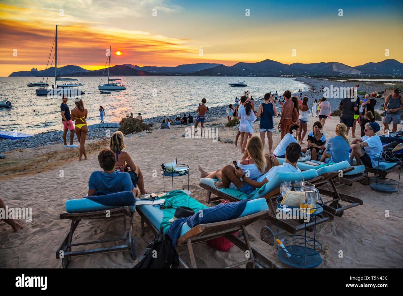 Experimental Beach at Cap dés Falcó Restaurant. Es Codolar Beach. Sant  Josep de Sa Talaia. Ibiza Island. Balearic. Islands. Spain Stock Photo -  Alamy