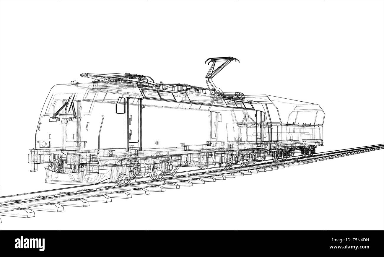 Modern train concept. Vector Stock Vector Image & Art - Alamy
