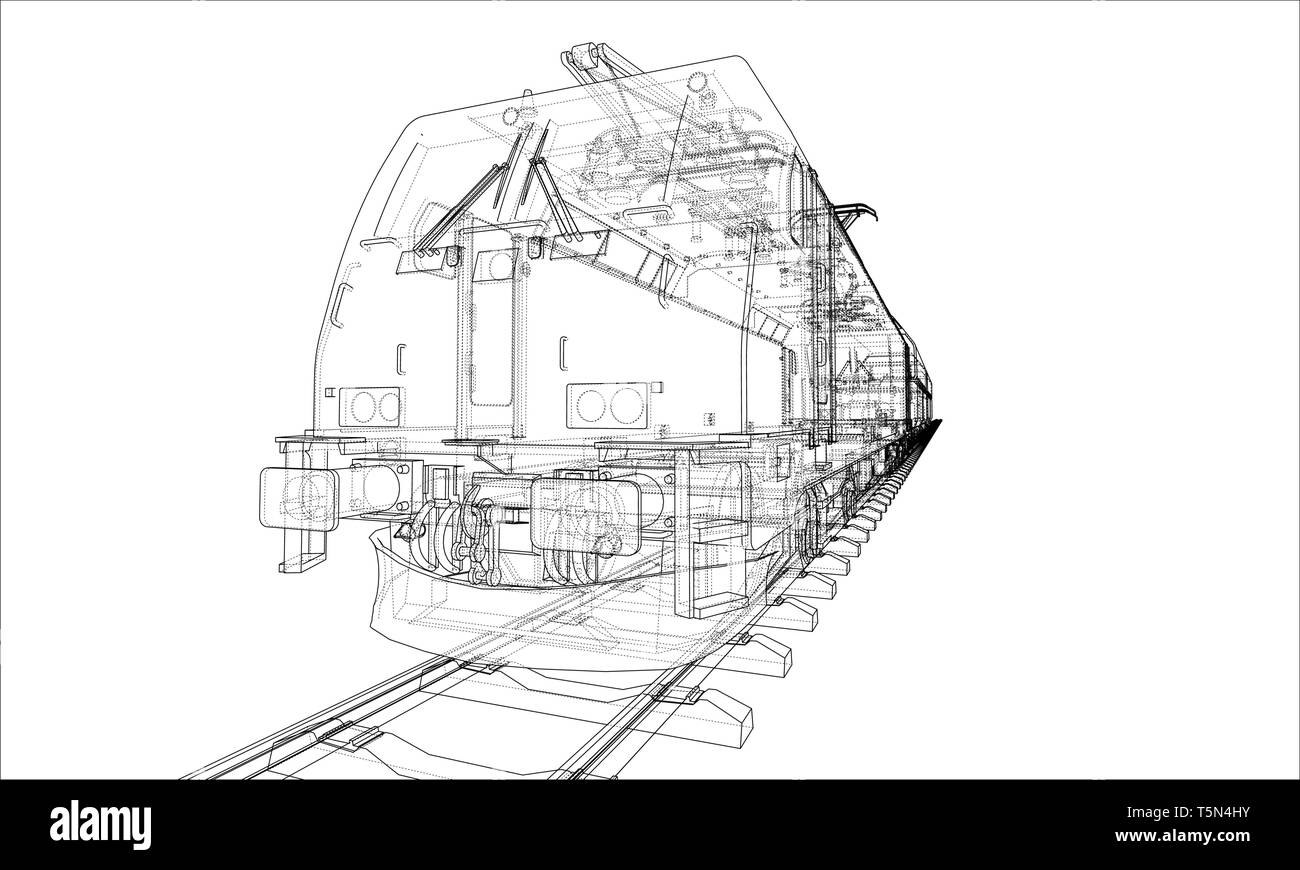 Modern train concept. Vector Stock Vector Image & Art - Alamy