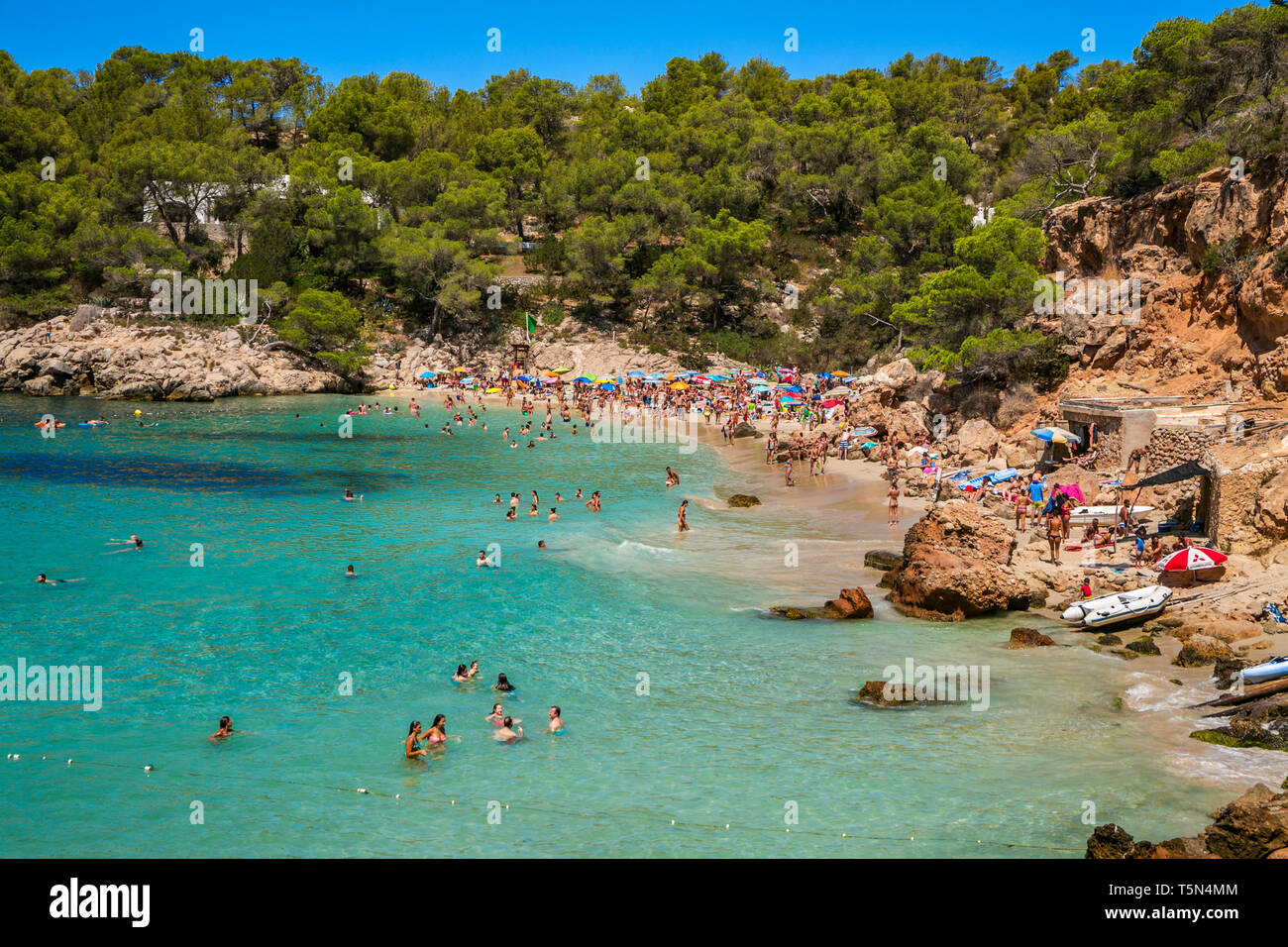 Cala Saladeta Beach. Sant Antoni de Portmany Municipality. Ibiza Island. Balearic. Islands. Spain Stock Photo
