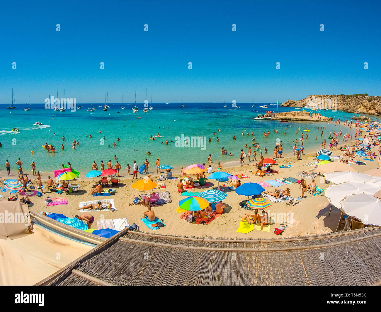 Cala Tarida Beach. Sant Josep de Sa Talaia. Ibiza Island. Balearic. Islands. Spain Stock Photo