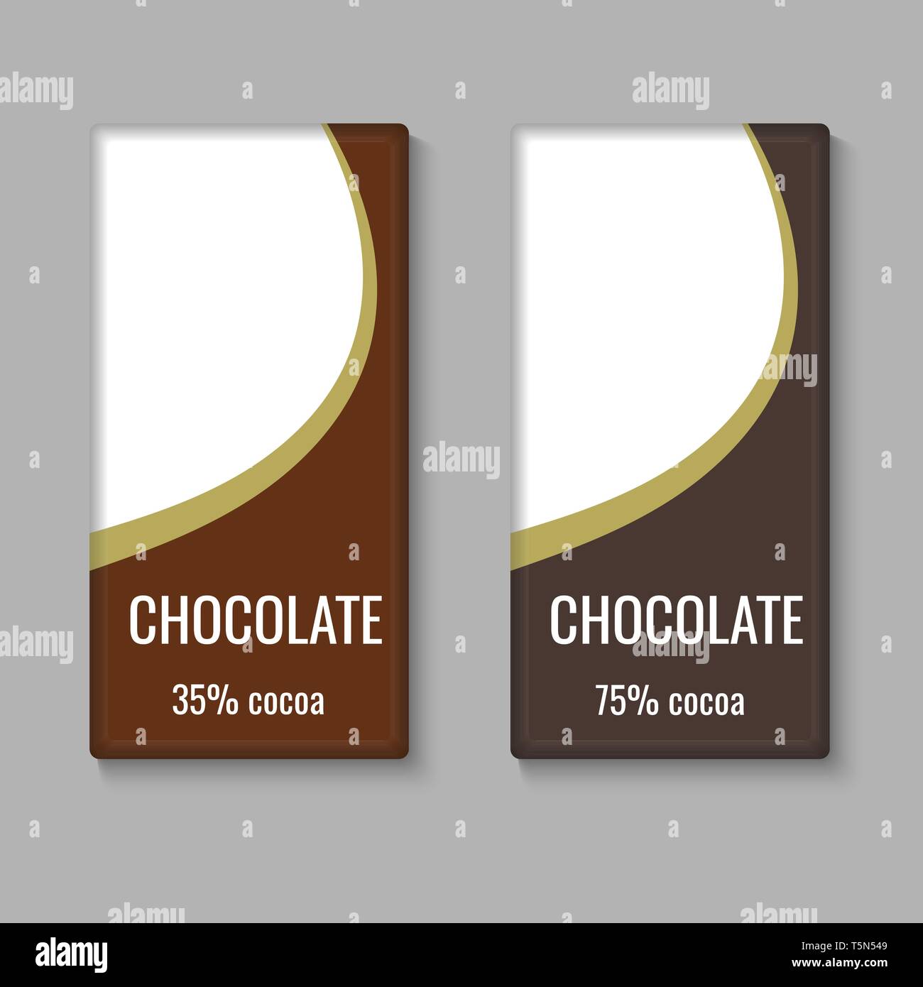 Realistic chocolate bar package template. Vector illustration Stock ...