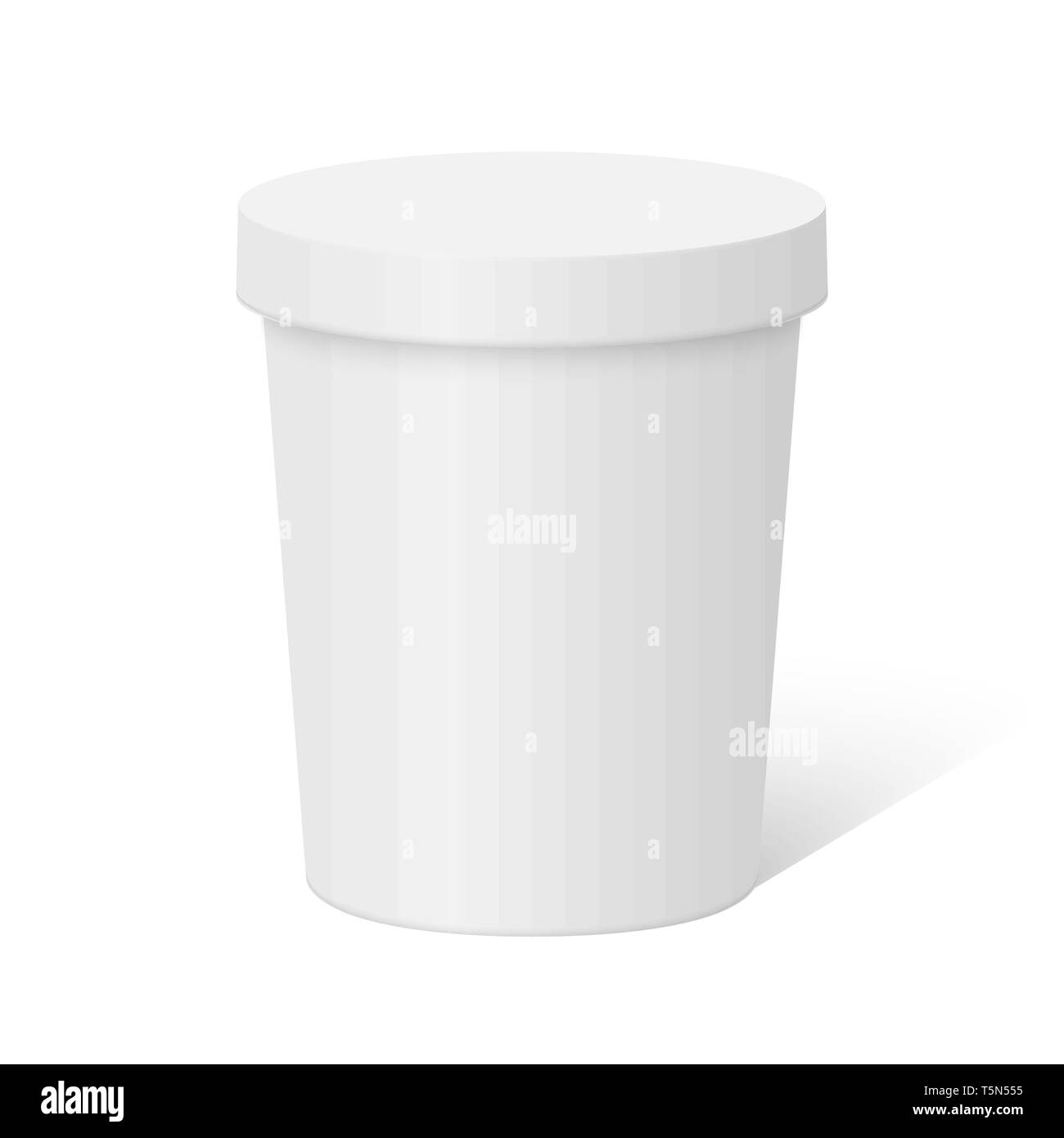 Plastic round container box package design illustration template Stock Vector