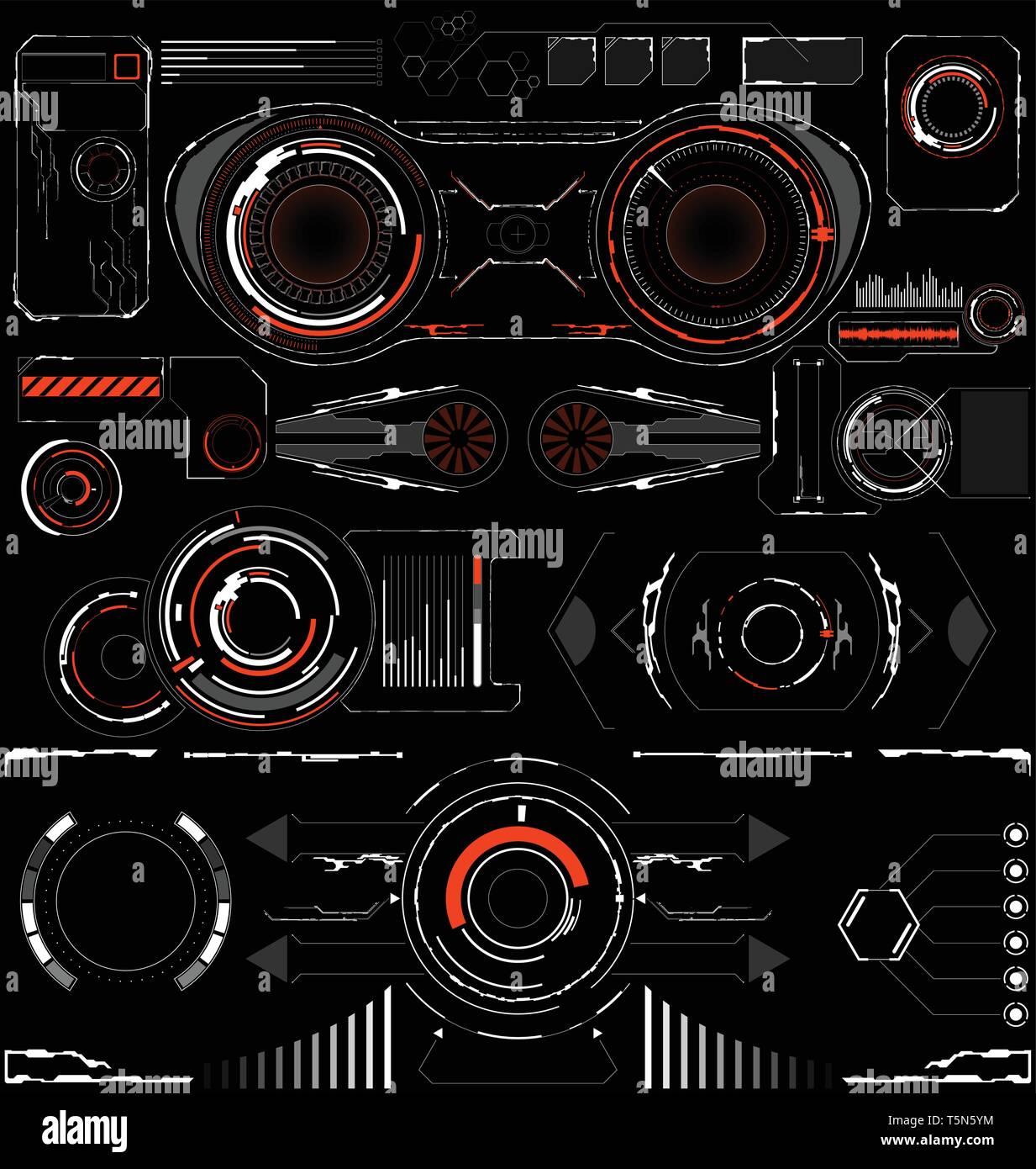 Sci-Fi Futuristic Glowing HUD Display. Vitrual Reality Stock Vector