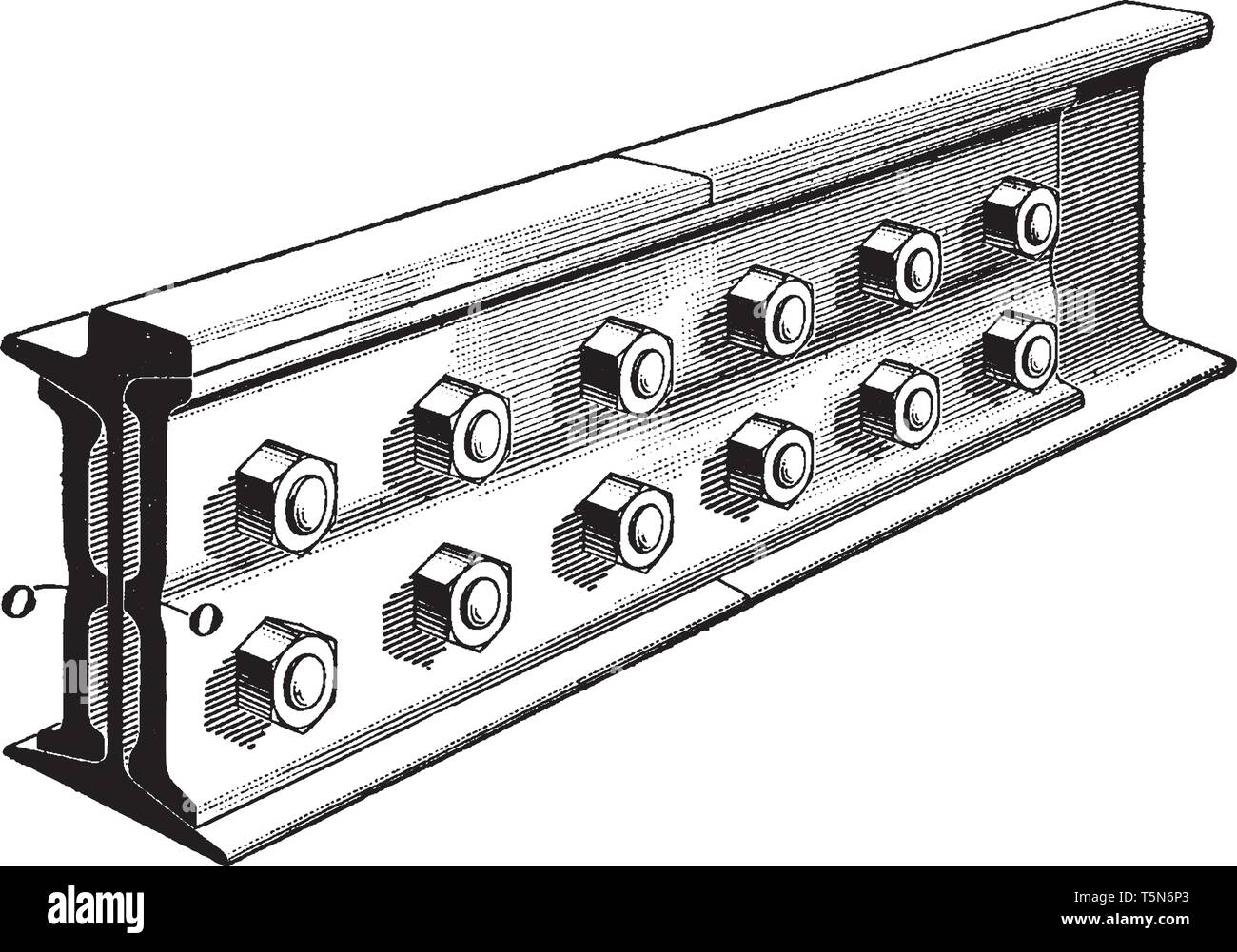 Completed Joint where a fish plate is bolted onto the joint so it can