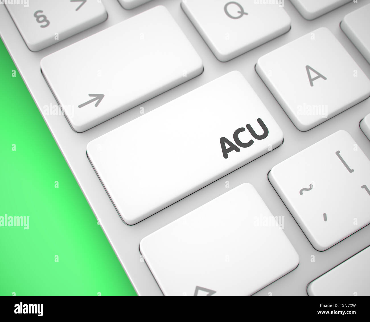Business Concept: ACU - Average Concurrent Users on Modern Keyboard lying on the Green Background. Conceptual Keyboard with ACU - Average Concurrent U Stock Photo