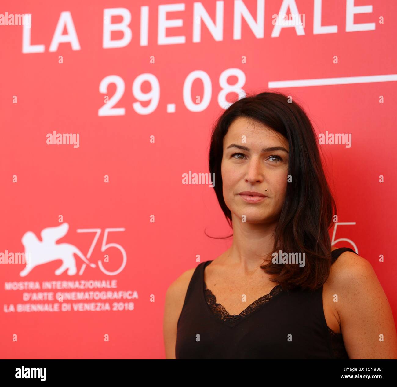 VENICE, ITALY – AUG 30, 2018: Sarah Marx attends the photocall of 'L
