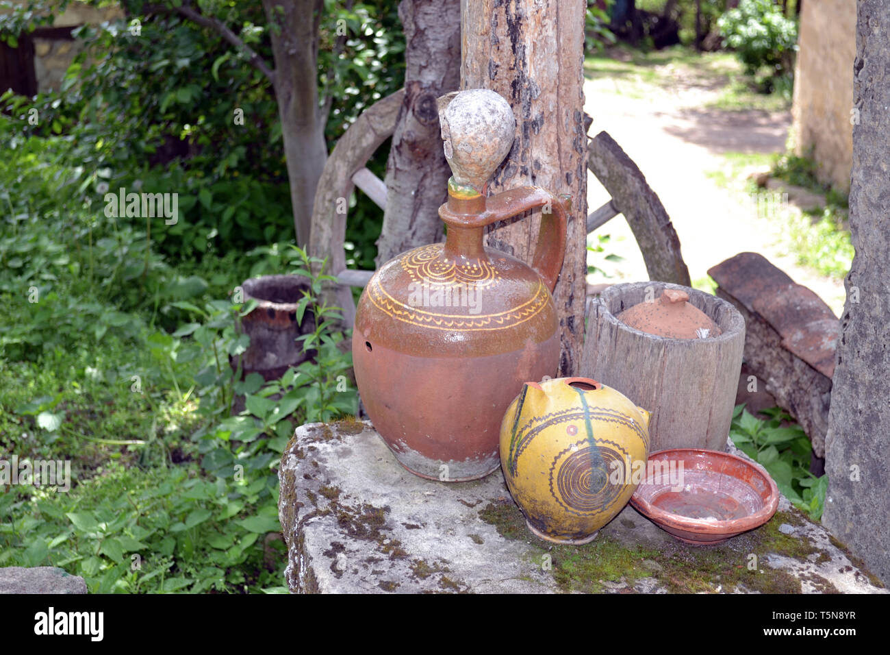 Antique clay pots used for storing food and drink Stock Photo Alamy