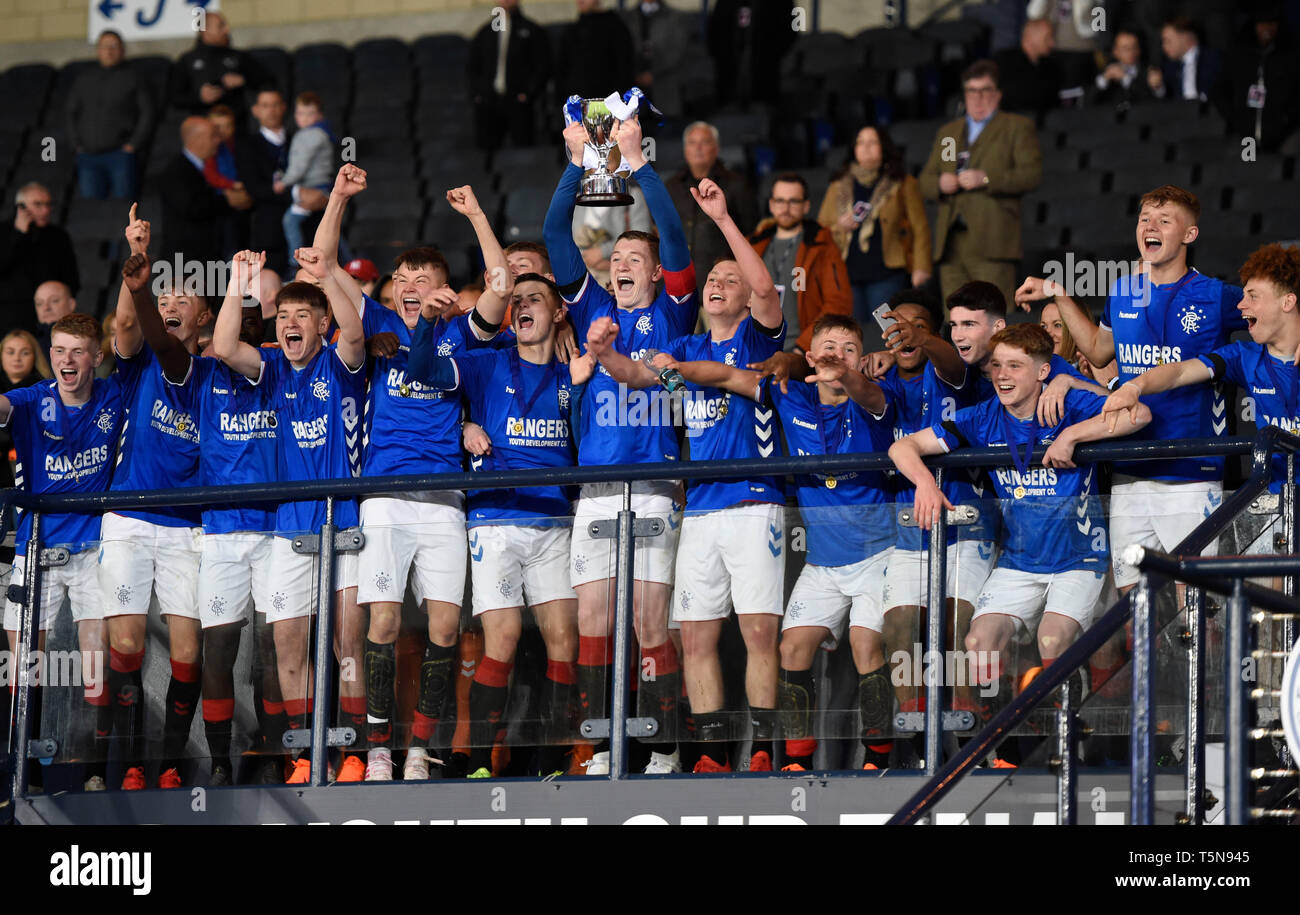 Winning scottish fa youth cup final hampden park hires stock