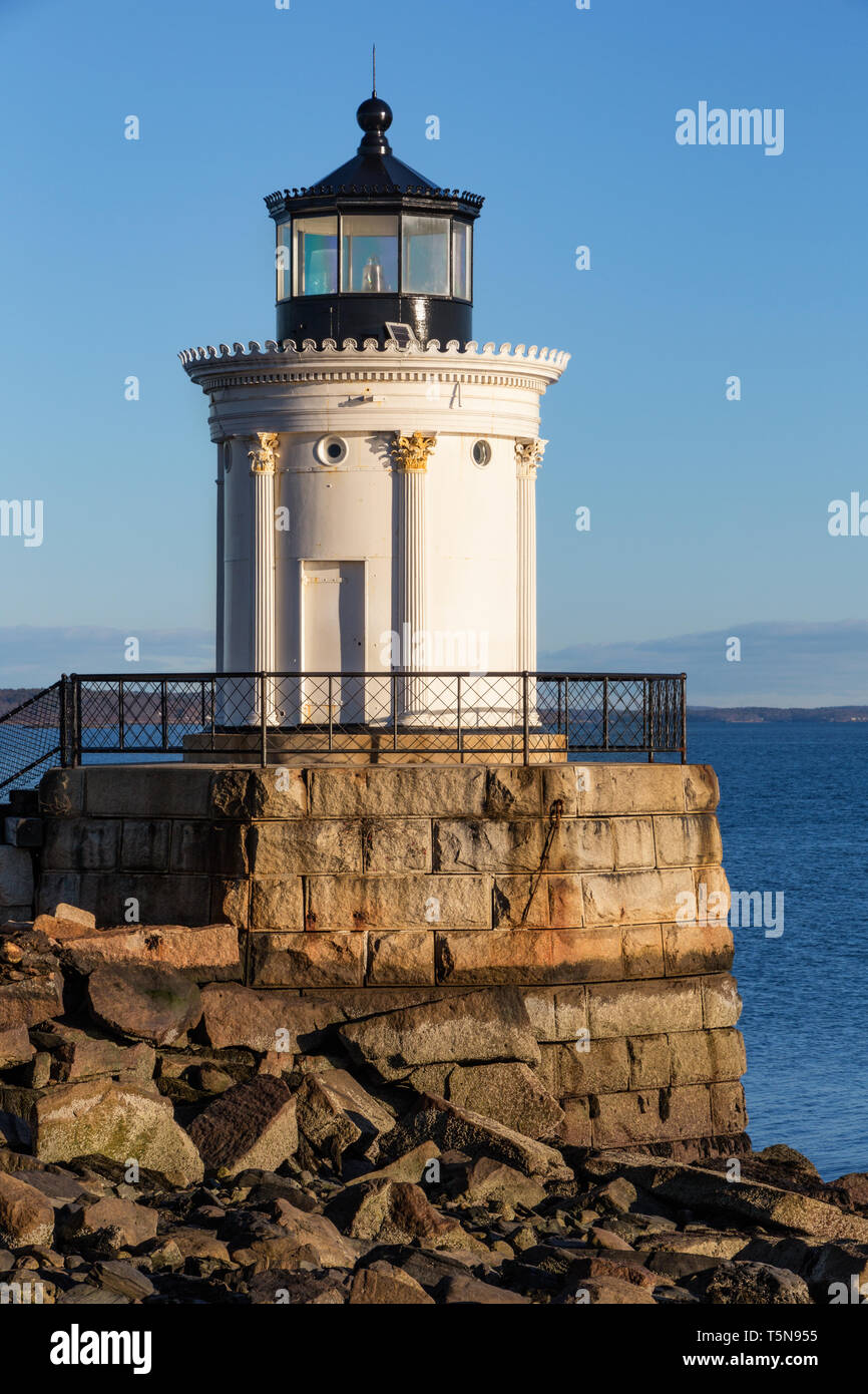 Portland Breakwater Lighthouse (Bug Light), South Portland, Maine Stock Photo