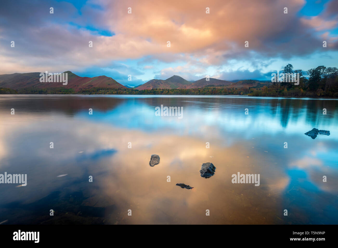 Derwent Water, Keswick, Lake District National Park, Cumbria, England, UK, Europe. Stock Photo