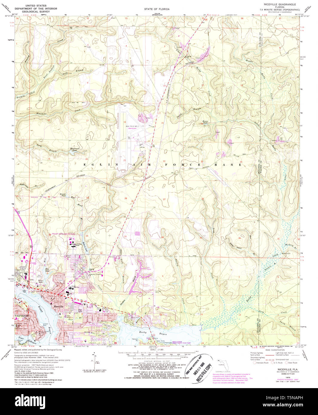 USGS TOPO Map Florida FL Niceville - Usgs Topo Map Florida Fl Niceville 347643 1970 24000 Restoration T5NAPH