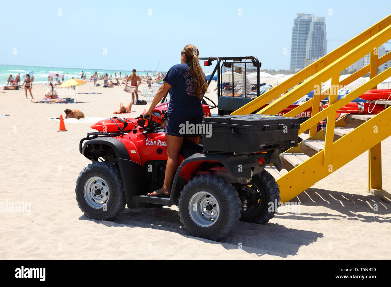 Miami beach ocean rescue vehicle hi-res stock photography and images ...