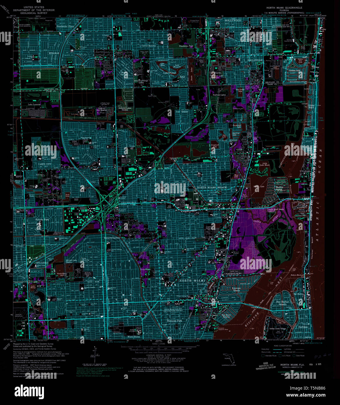 USGS TOPO Map Florida FL North - Usgs Topo Map Florida Fl North Miami 347688 1962 24000 Inverted Restoration T5NB86 