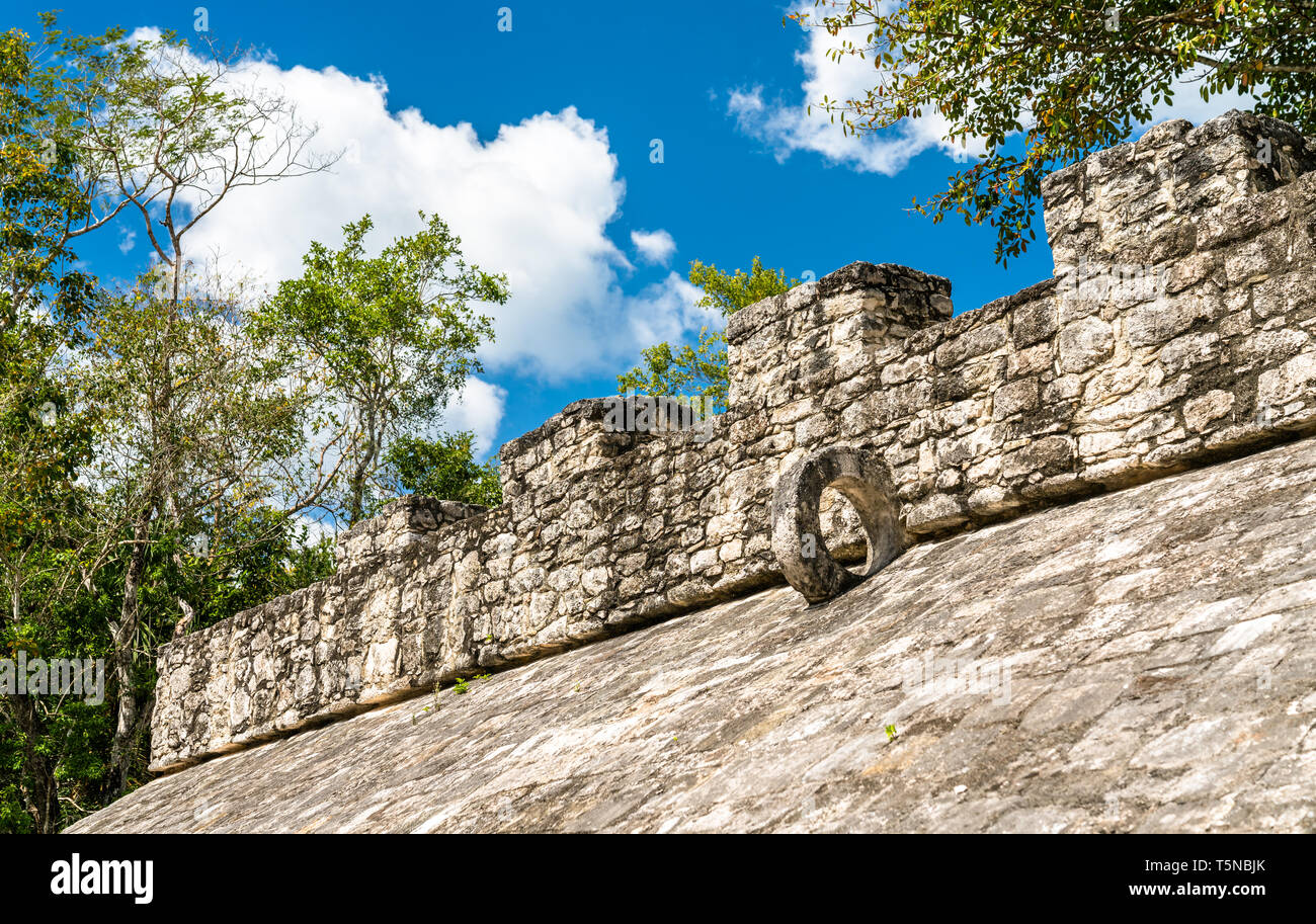 Mayan Pyramid at Coba in Mexico Stock Photo