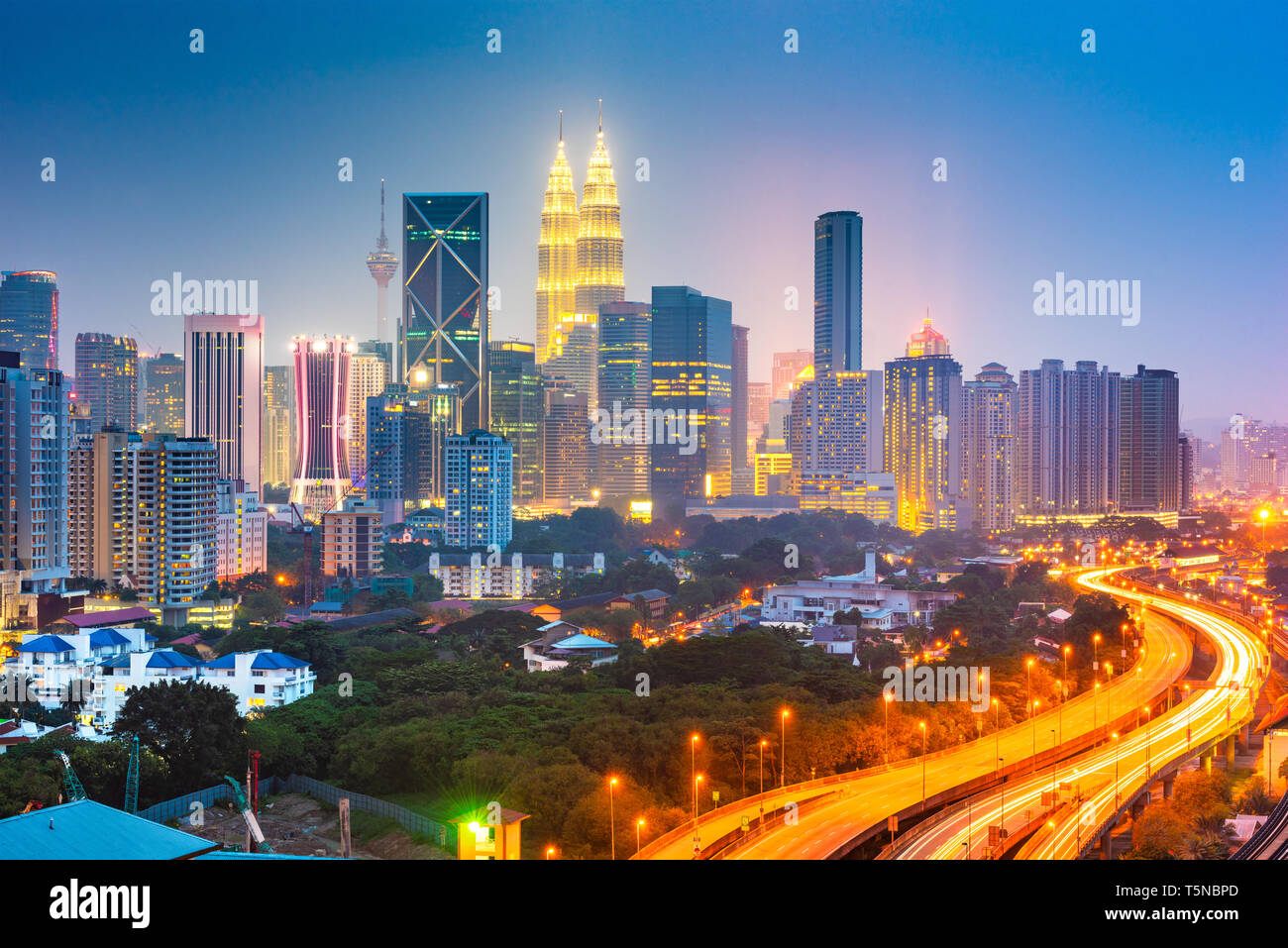 Kuala Lumpur, Malaysia city skyline. Stock Photo