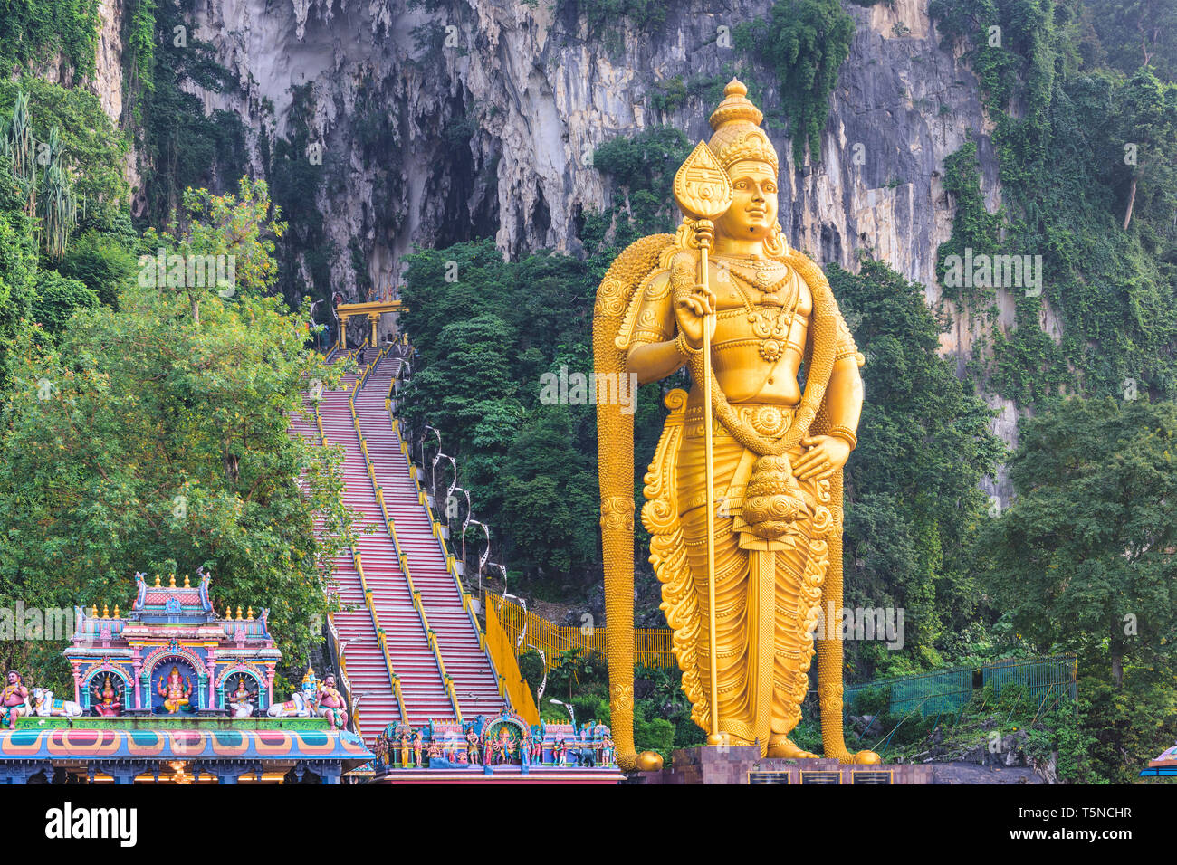 Batu Caves statue and entrance near Kuala Lumpur, Malaysia. Stock Photo