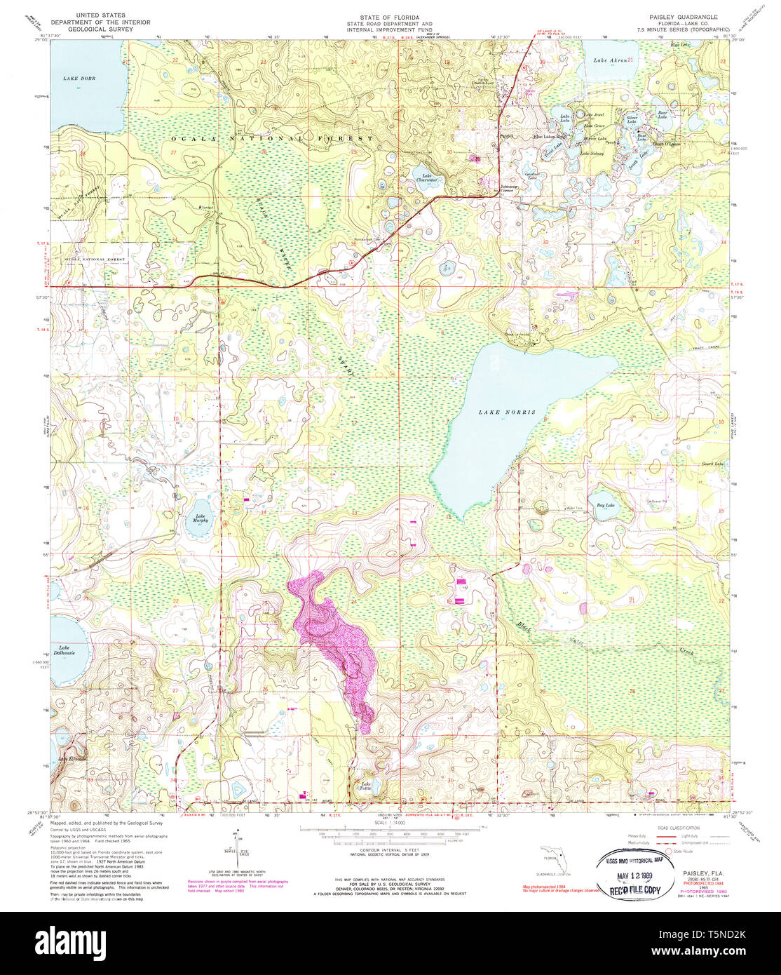 USGS TOPO Map Florida FL Paisley - Usgs Topo Map Florida Fl Paisley 347940 1965 24000 Restoration T5ND2K 