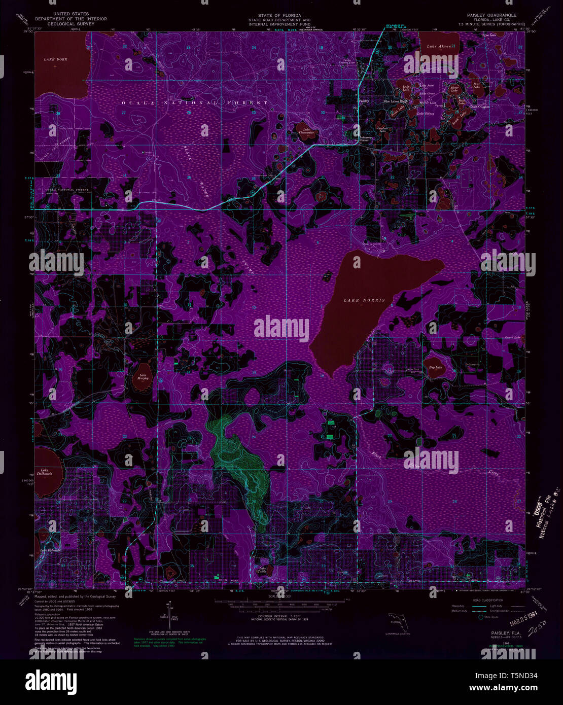 USGS TOPO Map Florida FL Paisley 347943 1965 24000 Inverted Restoration