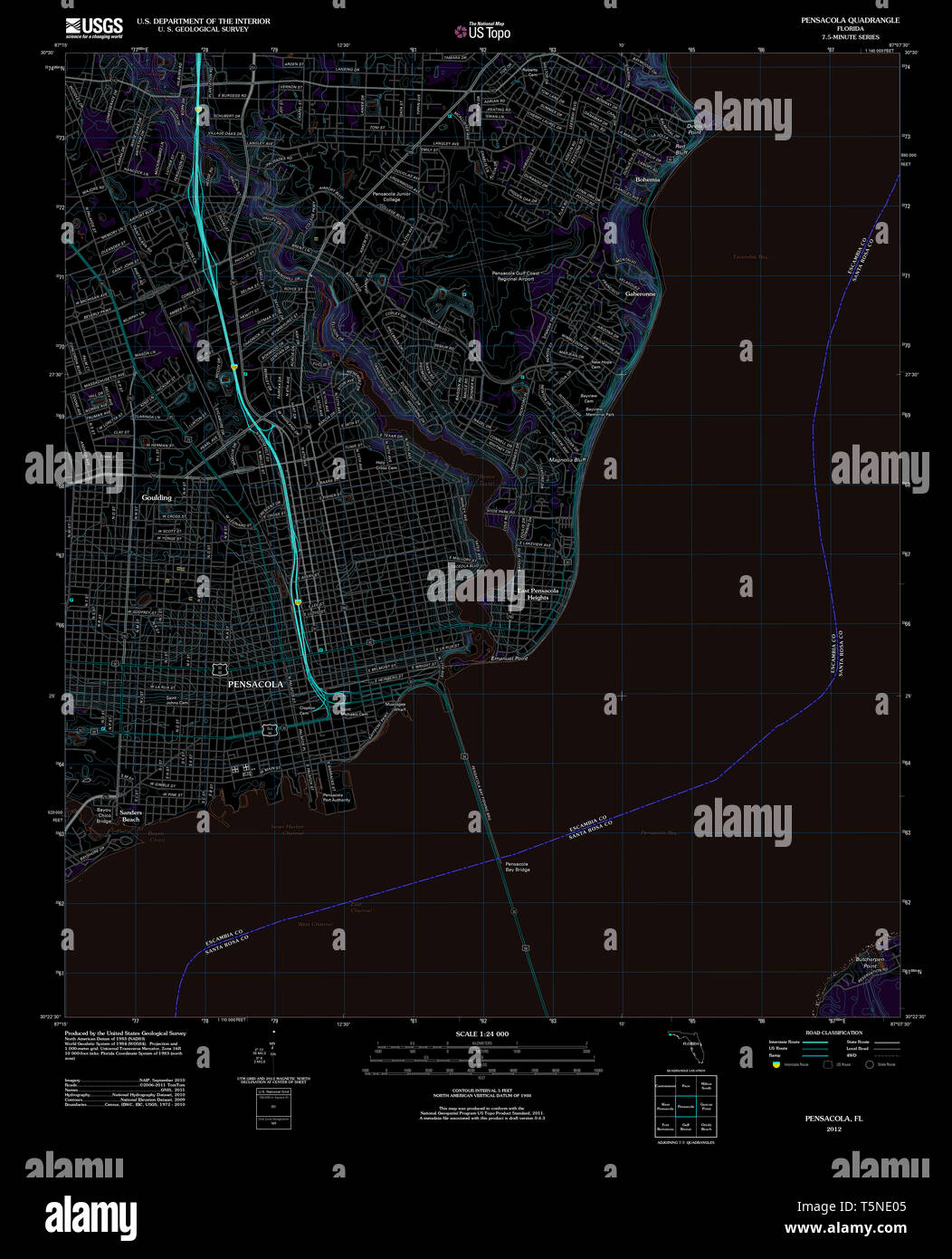 Pensacola florida map hires stock photography and images Alamy