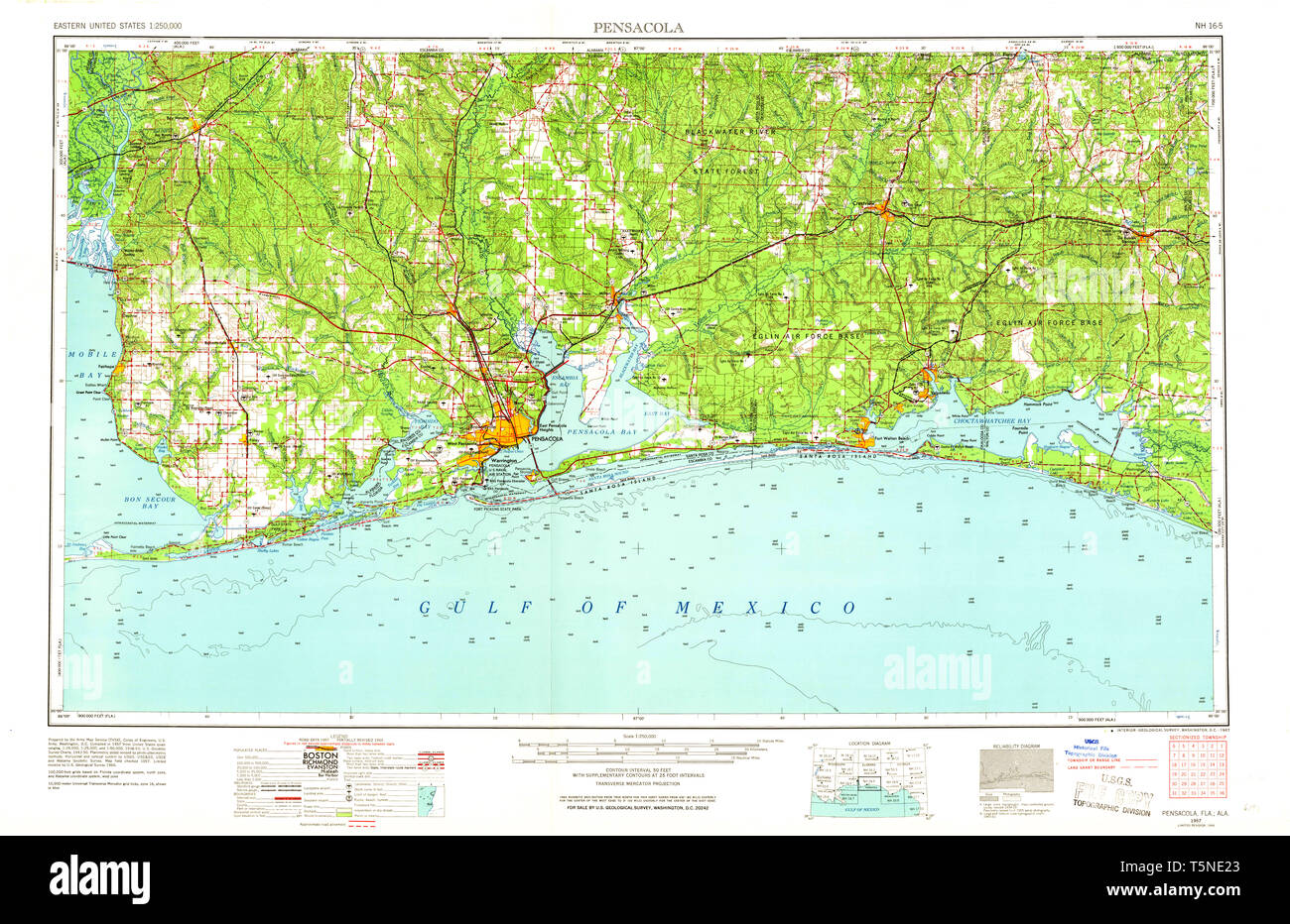 Pensacola florida map hires stock photography and images Alamy