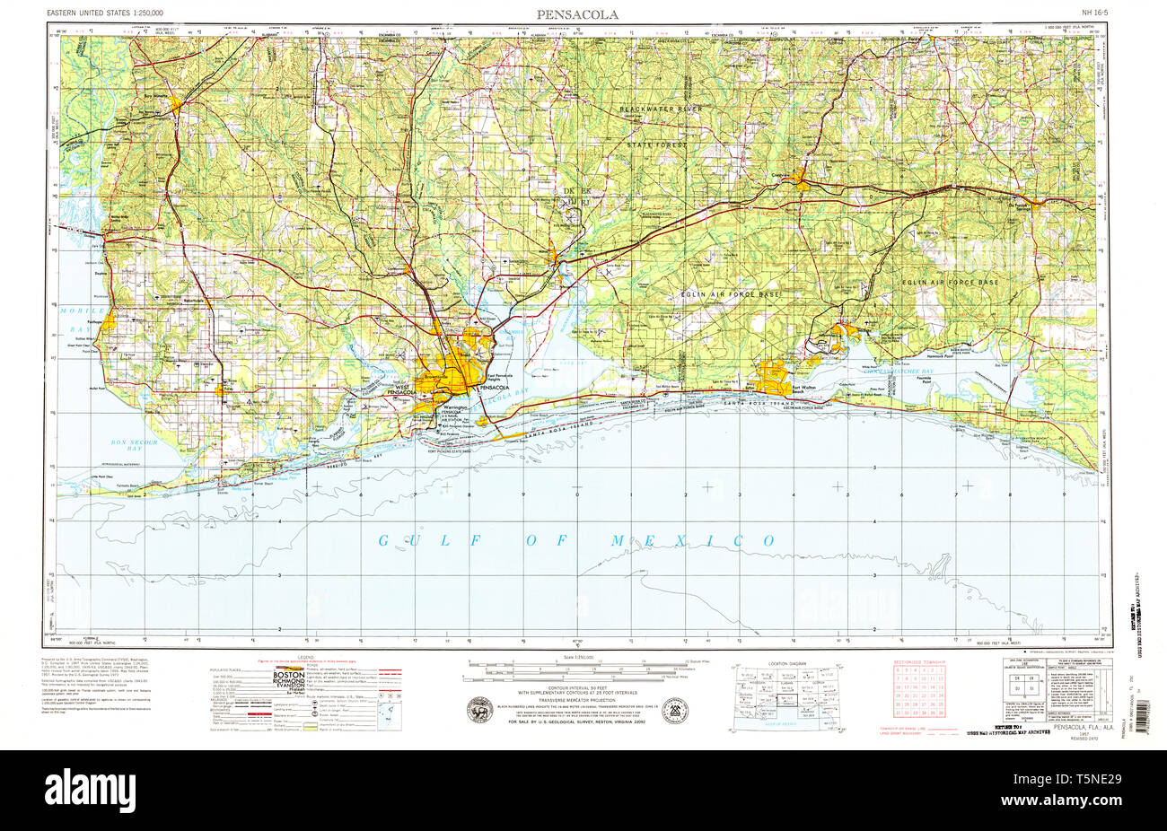Pensacola florida map hi res stock - Usgs Topo Map Florida Fl Pensacola 348063 1957 250000 Restoration T5NE29