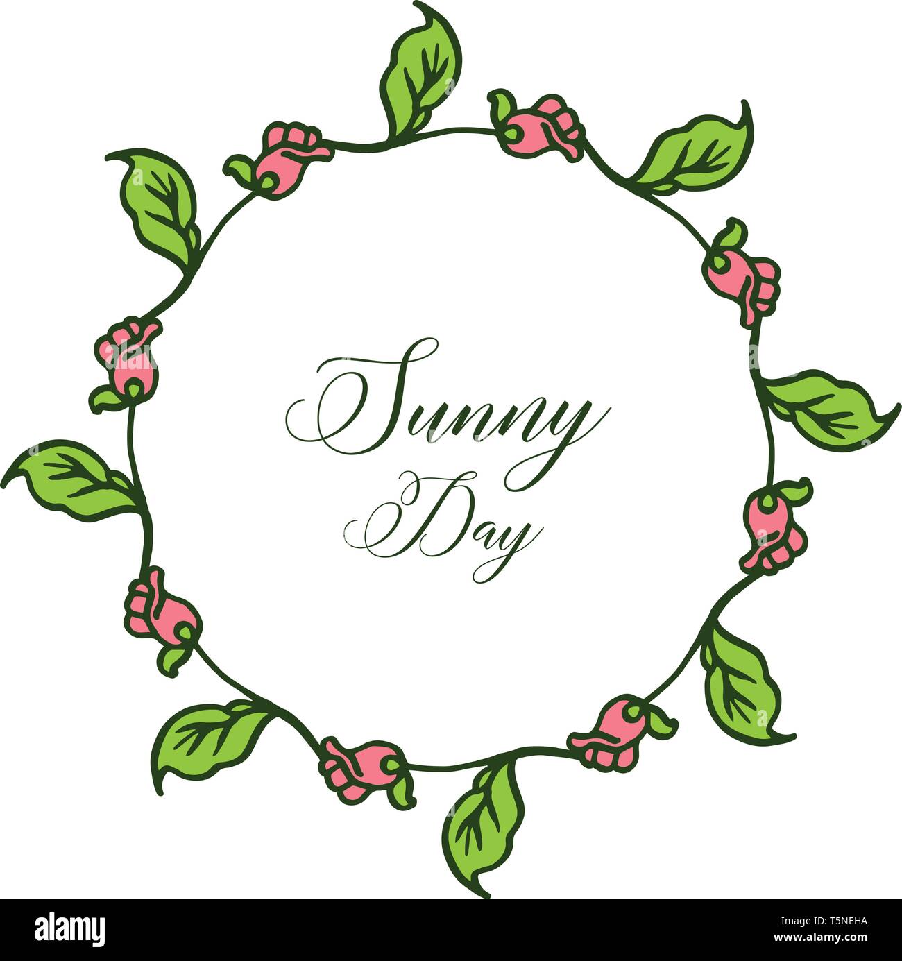 Vector illustration ornate of wreath frame for greeting card hand drawn ...