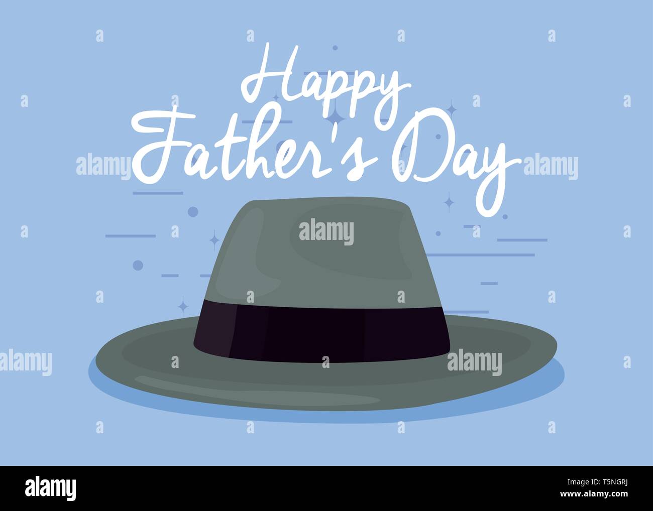 greeting card hat happy fathers day vector illustration Stock Vector ...
