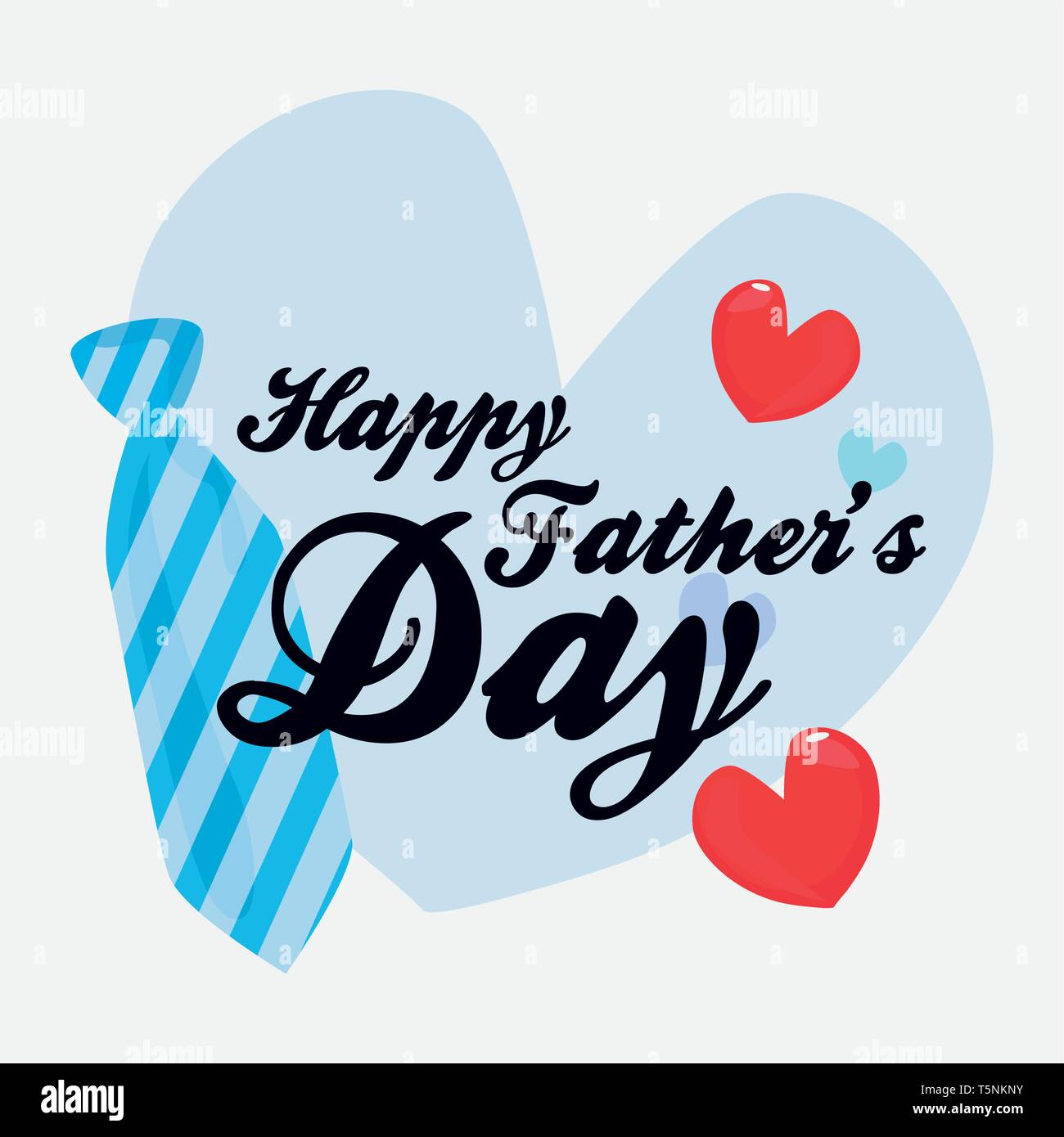 necktie love hearts happy fathers day vector illustration Stock ...