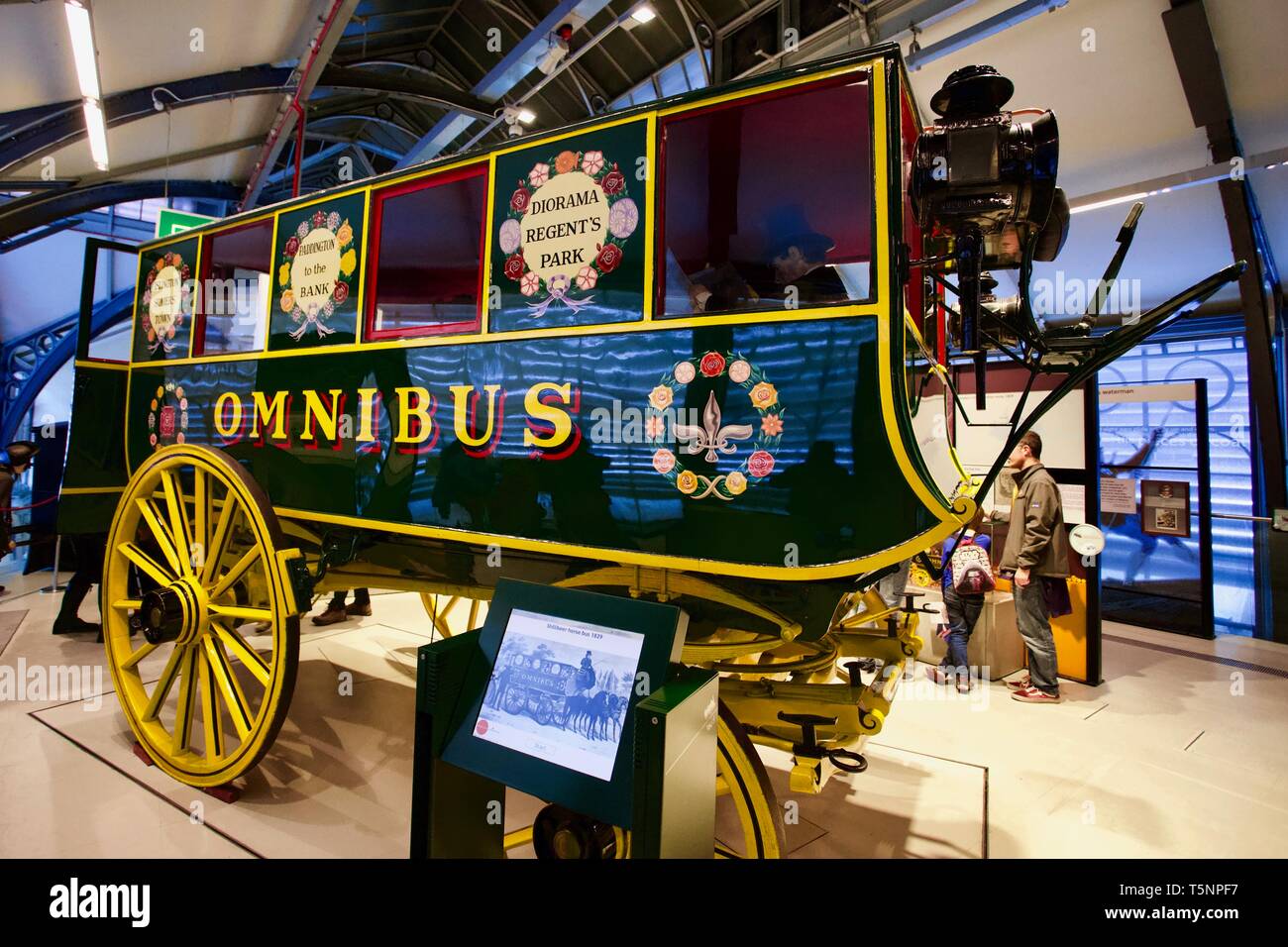 1929 reconstruction of the Shillibeer horse bus from 1829, London Transport Museum, London,  England. Stock Photo