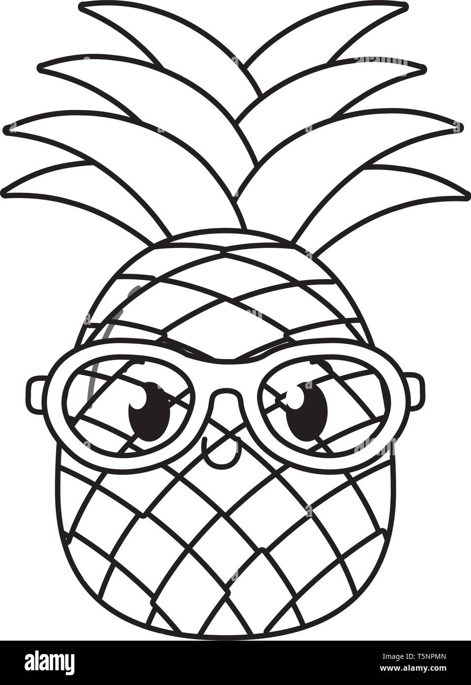 delicious tasty sweet fruit pineapple cartoon vector illustration graphic  design Stock Vector Image & Art - Alamy