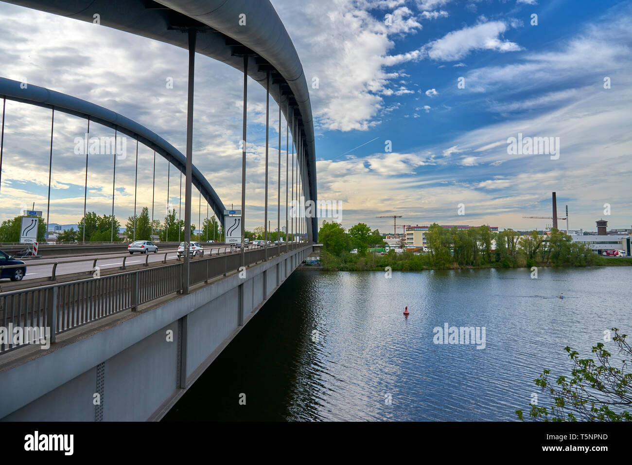 Kaiserlei Bridge From Offenbach To Frankfurt A M Stock Photo Alamy