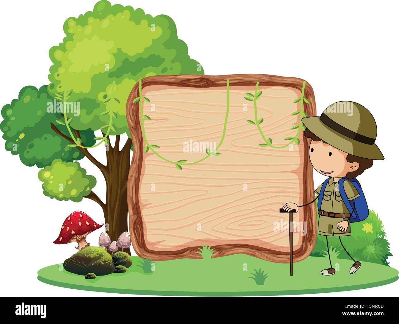 A camping boy banner illustration Stock Vector Image & Art - Alamy