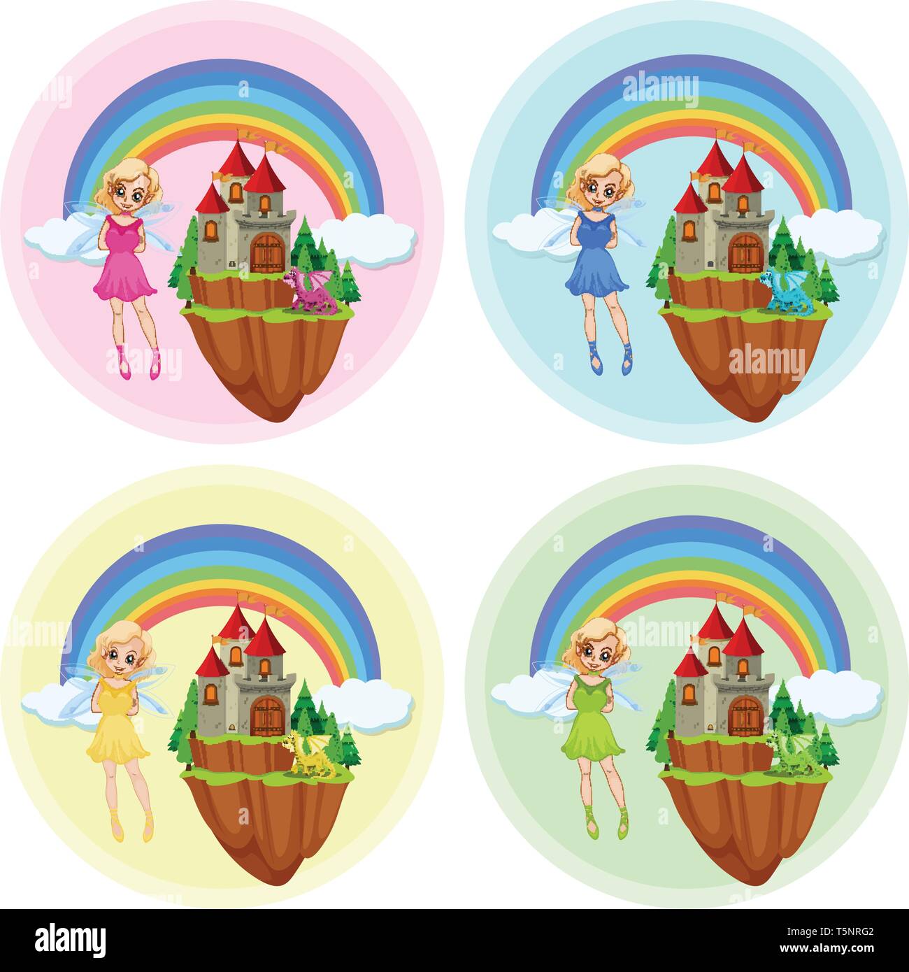 Set of fairy at castle illustration Stock Vector Image & Art - Alamy