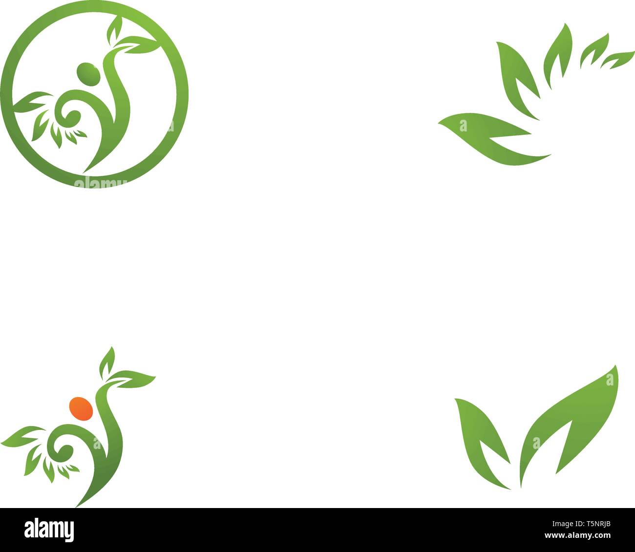 leaf green nature logo and symbol template Vector Stock Vector Image ...