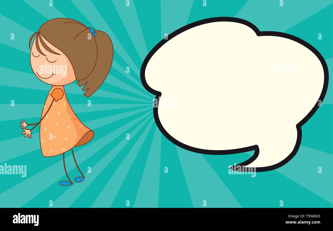 Girl with speech bubble illustration Stock Vector Image & Art - Alamy