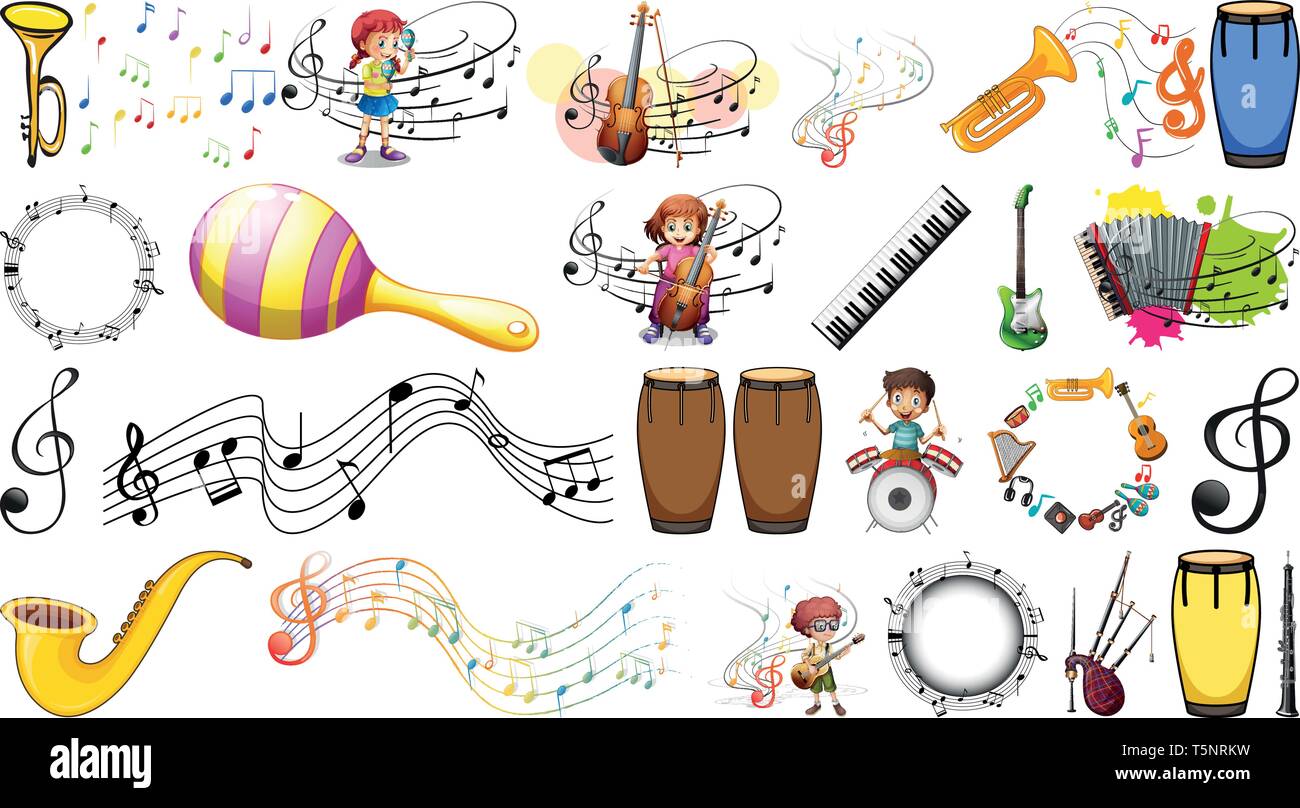 Set of music element illustration Stock Vector Image & Art - Alamy