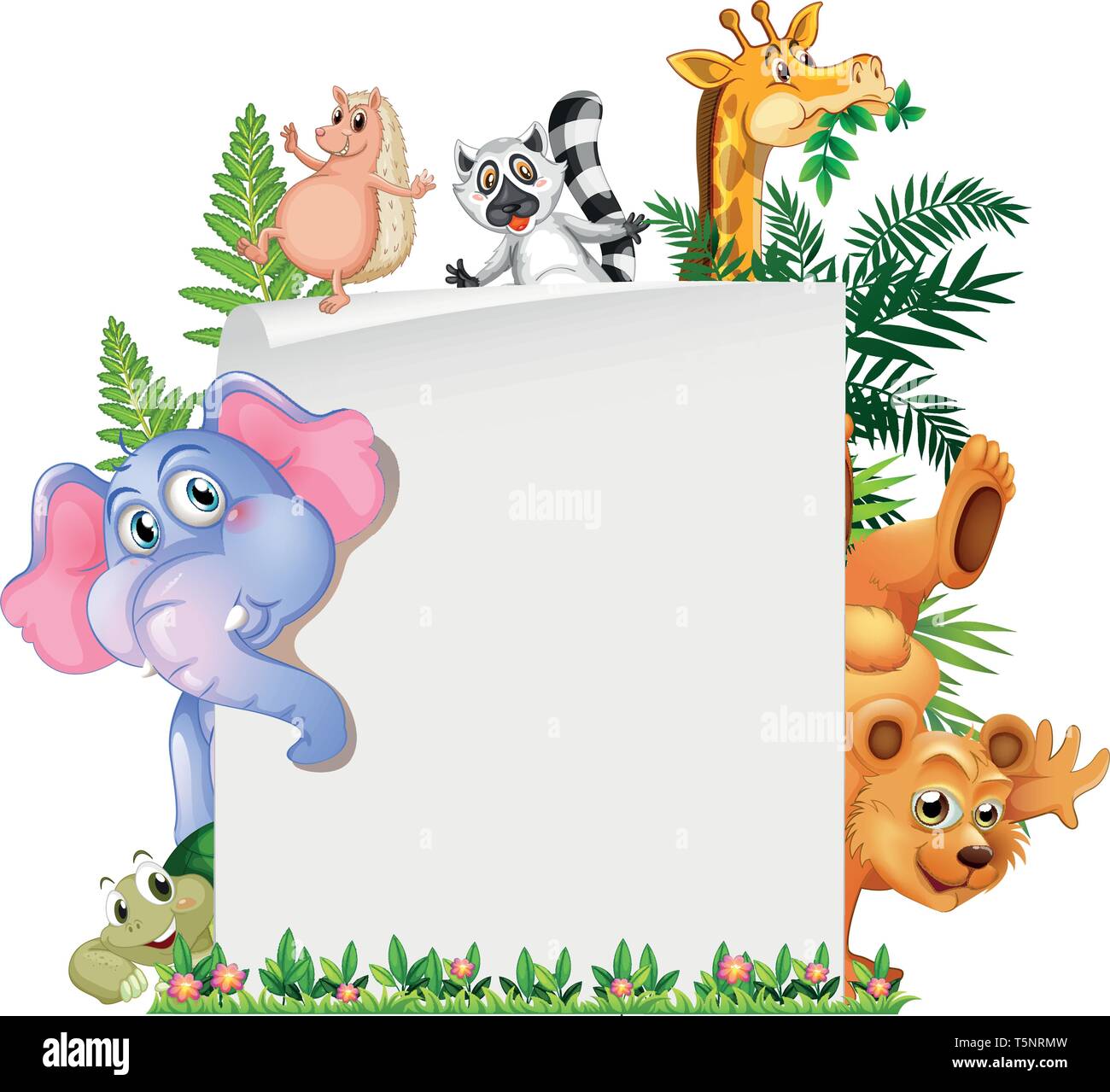 Cute animal paper template illustration Stock Vector Image & Art - Alamy
