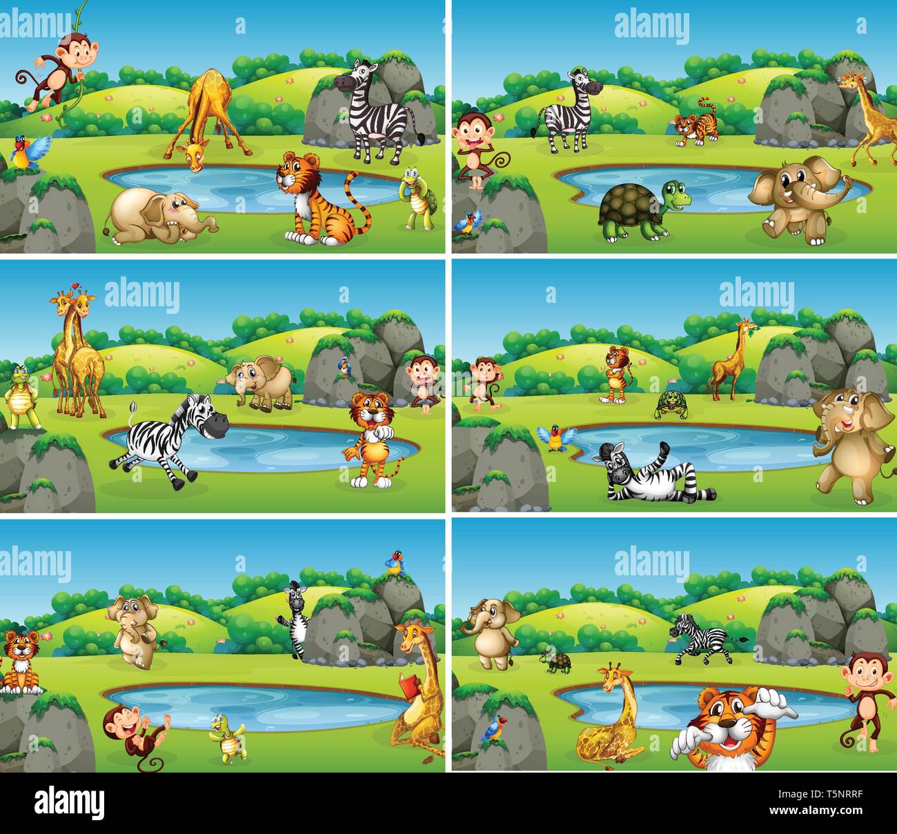 Set of animal in wild illustration Stock Vector Image & Art - Alamy